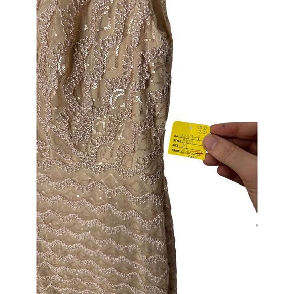 NEW Jade Couture Ball Gown Shawl 14 Beige Gold Lace Sequins Mother of Bride 7649 - Picture 6 of 15